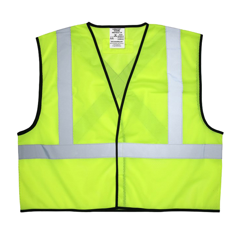 Hi Vis Reflective Lime Safety Vest with X pattern back .jpg