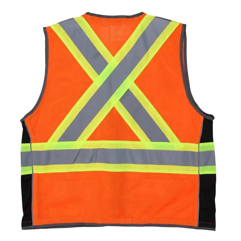 Reflective Orange Surveyor Safety Vest with 6 pockets.jpg