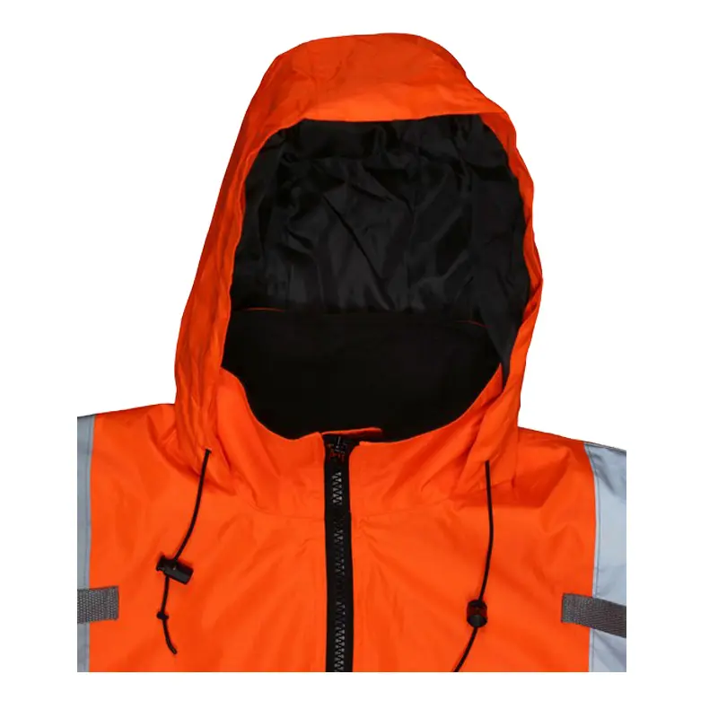 Two Tone Value Bomber Quilted Rain Jacket with Silver Reflective Stripes 